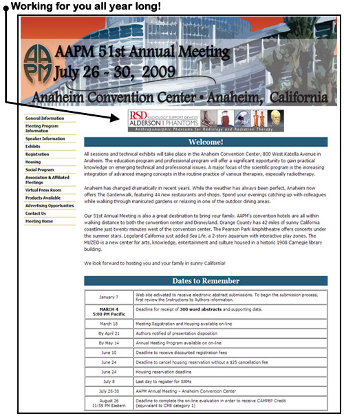 AAPM 51st  Annual Meeting Banner Advertising