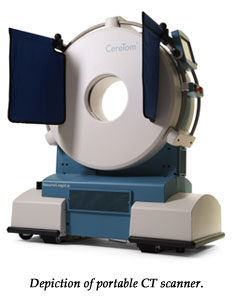 Depiction of portable CT scanner.